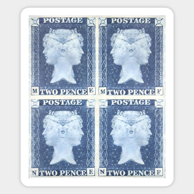 The Two Pence Blue Sticker by PictureNZ